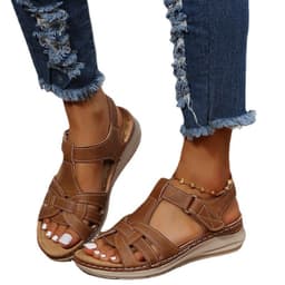 image-Women's Wedge Heel Sandals Summer Casual Comfortable Large Size