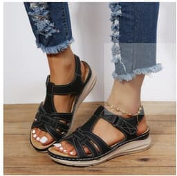 image-Women's Wedge Heel Sandals Summer Casual Comfortable Large Size