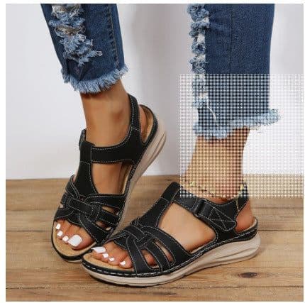image-Women's Wedge Heel Sandals Summer Casual Comfortable Large Size