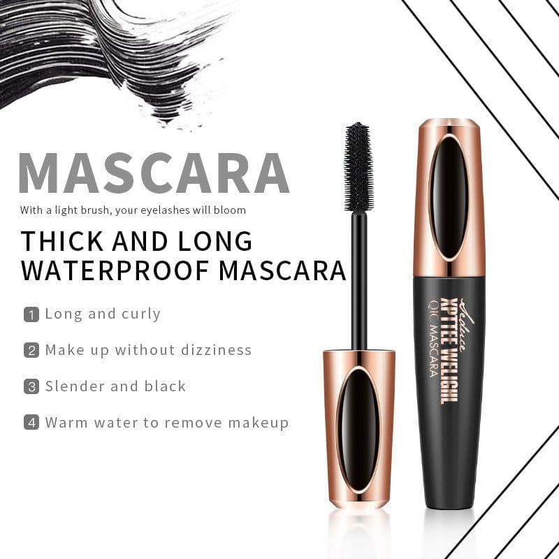 image-QIC Q804 Volumizing Mascara Waterproof 4D Silicone Brush Black