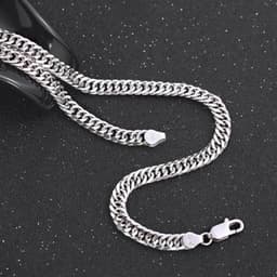 image-Men's S925 Silver Whip Chain Necklace 60cm Korean Style