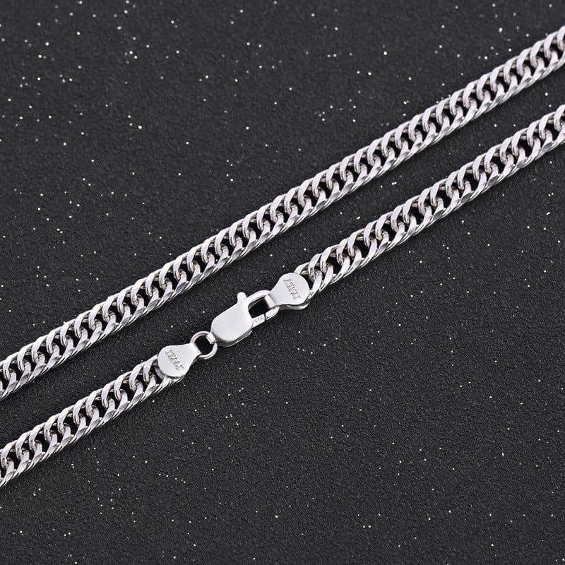 image-Men's S925 Silver Whip Chain Necklace 60cm Korean Style