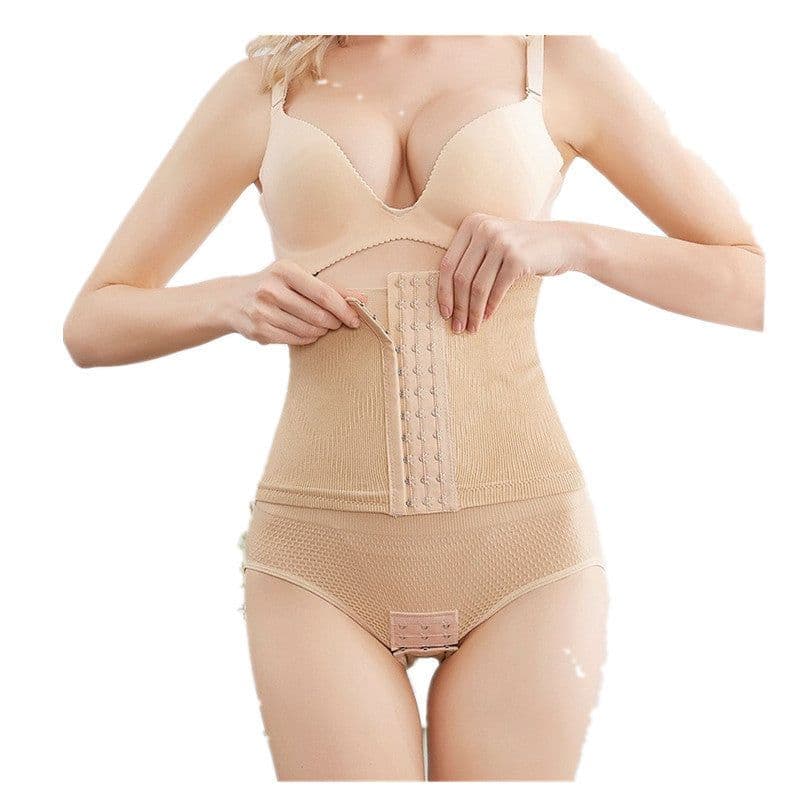 image-Postpartum High Waist Shaping Pants with Buckle - Belly Control