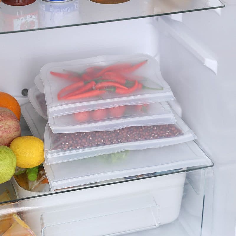 image-EVA Food Storage Bags Reusable Sealable Freezer Bag 28x26cm