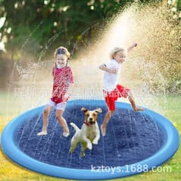 image-Foldable Pet Splash Pad Pool 150CM Dog Cat Water Spray Toy
