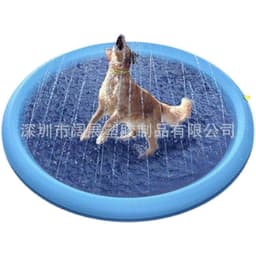 image-Foldable Pet Splash Pad Pool 150CM Dog Cat Water Spray Toy