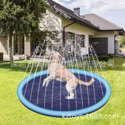 image-Foldable Pet Splash Pad Pool 150CM Dog Cat Water Spray Toy