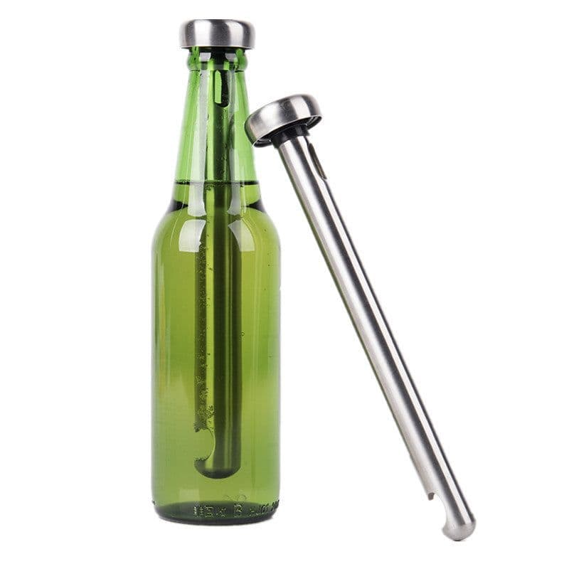image-Stainless Steel Beer Chilling Stick with Bottle Opener