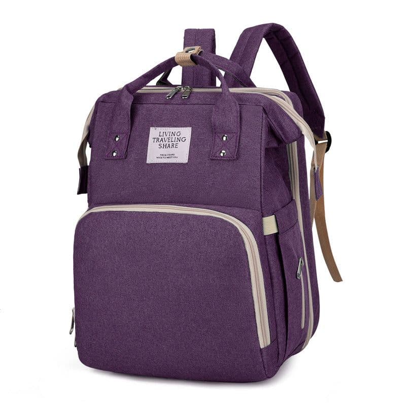 image-Oxford Diaper Bag Backpack Large Capacity Portable Mommy Bag Grey