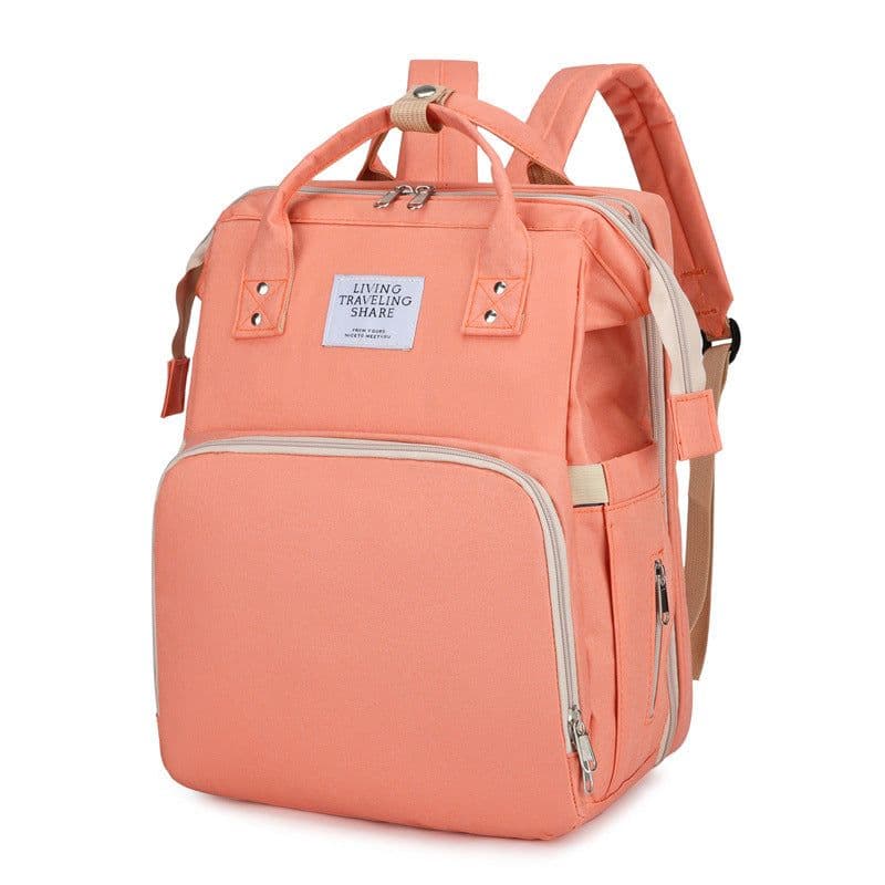 image-Oxford Diaper Bag Backpack Large Capacity Portable Mommy Bag Grey