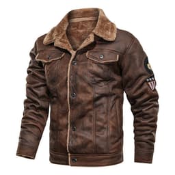 image-WWII U.S. Air Force Flying Tigers Leather Jacket with Fur Collar