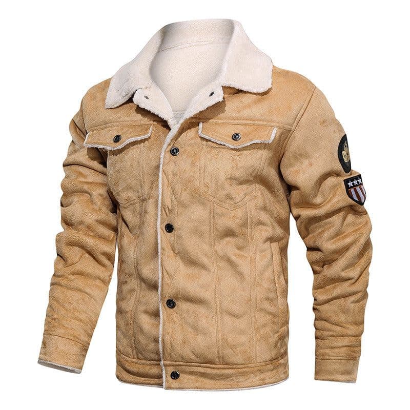 image-WWII U.S. Air Force Flying Tigers Leather Jacket with Fur Collar