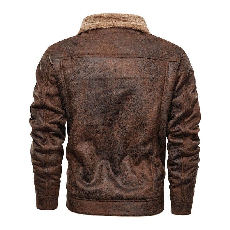 image-WWII U.S. Air Force Flying Tigers Leather Jacket with Fur Collar