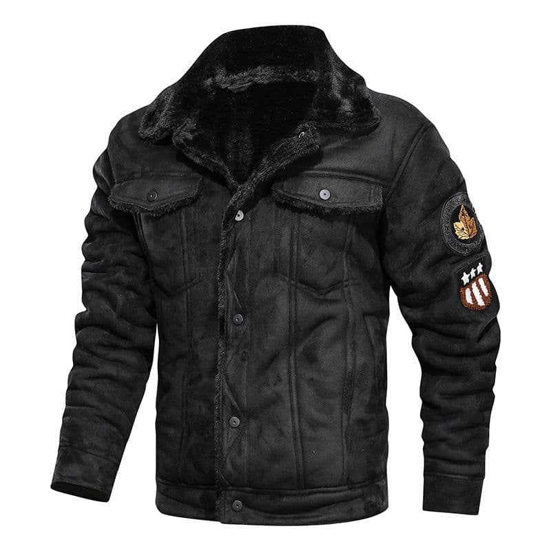image-WWII U.S. Air Force Flying Tigers Leather Jacket with Fur Collar