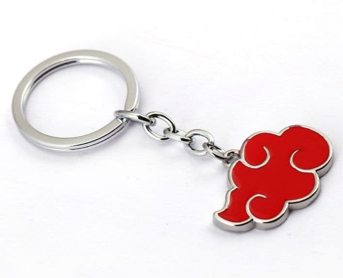 image-Naruto Akatsuki Red Cloud Alloy Pendant Necklace Keychain