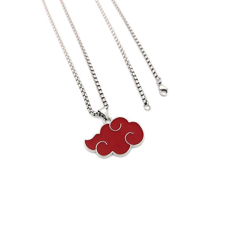 image-Naruto Akatsuki Red Cloud Alloy Pendant Necklace Keychain