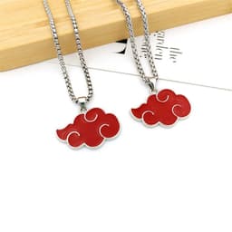 image-Naruto Akatsuki Red Cloud Alloy Pendant Necklace Keychain