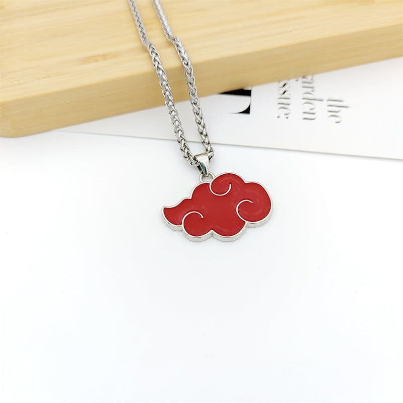 image-Naruto Akatsuki Red Cloud Alloy Pendant Necklace Keychain
