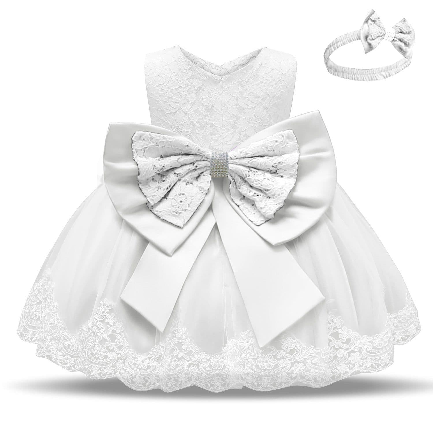 image-Baby Princess Dress Lace Bow Tutu Light Pink Photography Dress