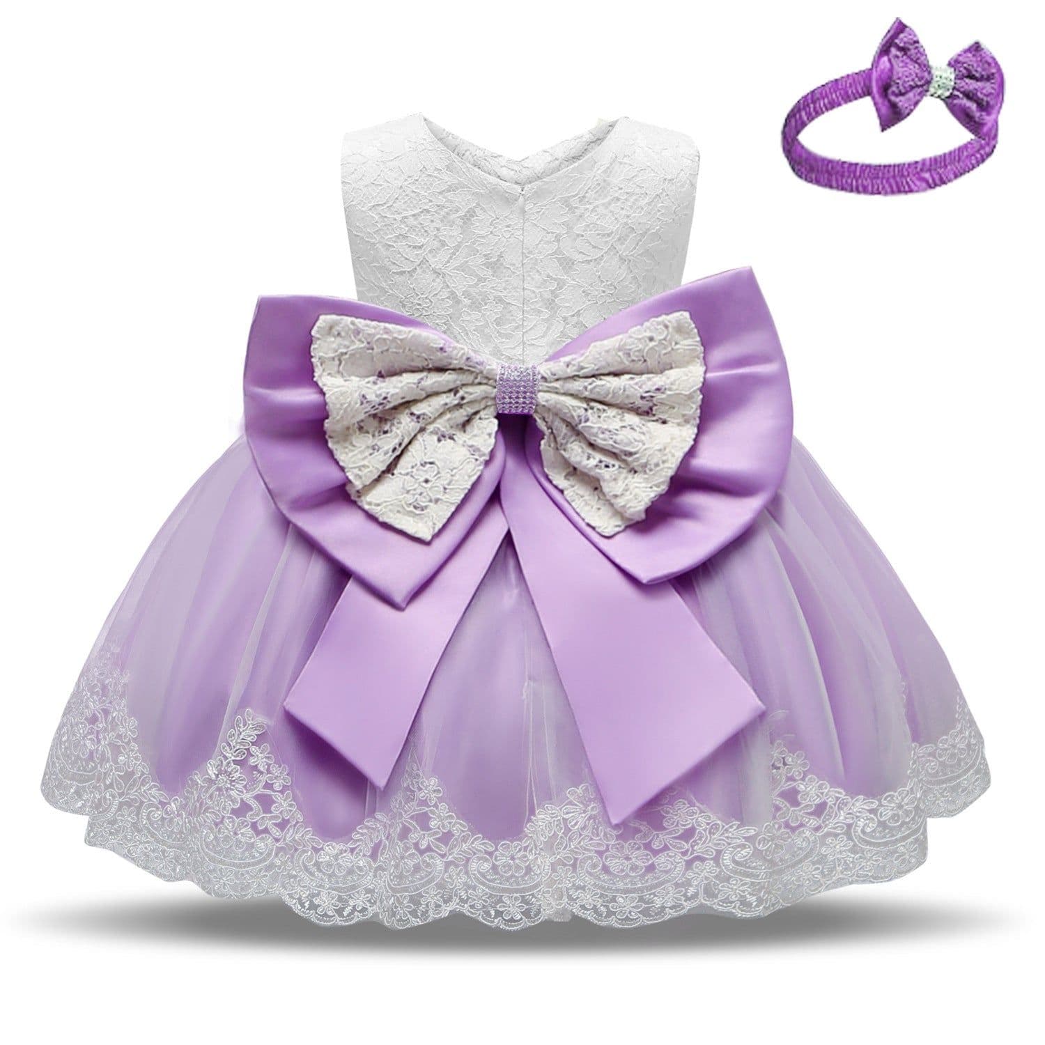 image-Baby Princess Dress Lace Bow Tutu Light Pink Photography Dress