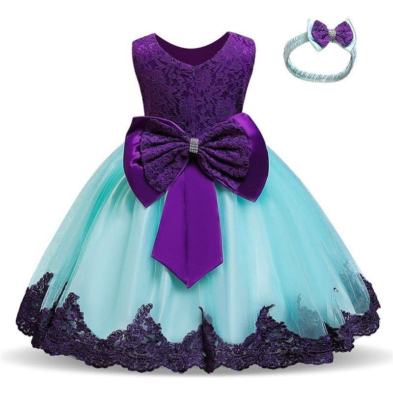 image-Baby Princess Dress Lace Bow Tutu Light Pink Photography Dress