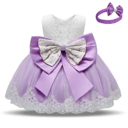 image-Baby Princess Dress Lace Bow Tutu Light Pink Photography Dress