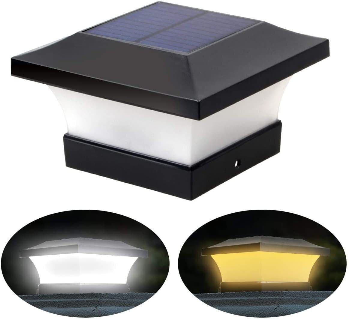 image-Solar LED Pillar Light Outdoor Waterproof IP65 Garden Wall Lamp 3W