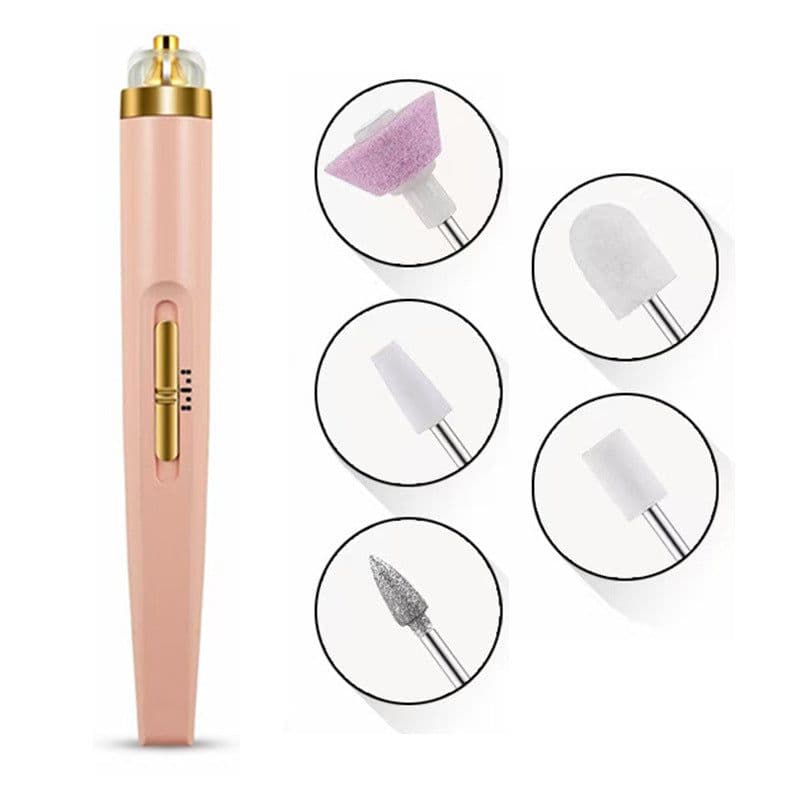 image-USB 5-in-1 Electric Nail Polisher Manicure Tool Pink