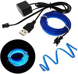image-3M USB LED Car Interior Atmosphere Light Bar Blue