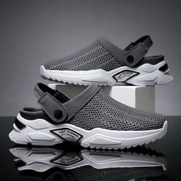 image-Men's Mesh Breathable Sandals Slip-On Closed Toe Beach Shoes