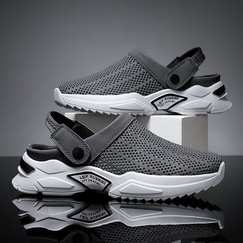 image-Men's Mesh Breathable Sandals Slip-On Closed Toe Beach Shoes