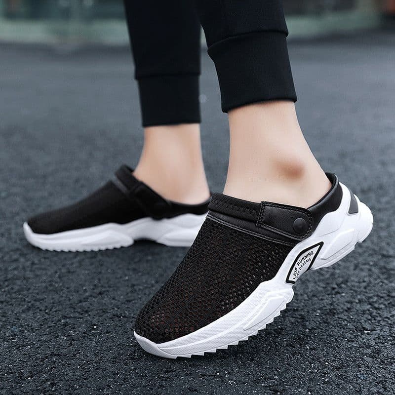 image-Men's Mesh Breathable Sandals Slip-On Closed Toe Beach Shoes