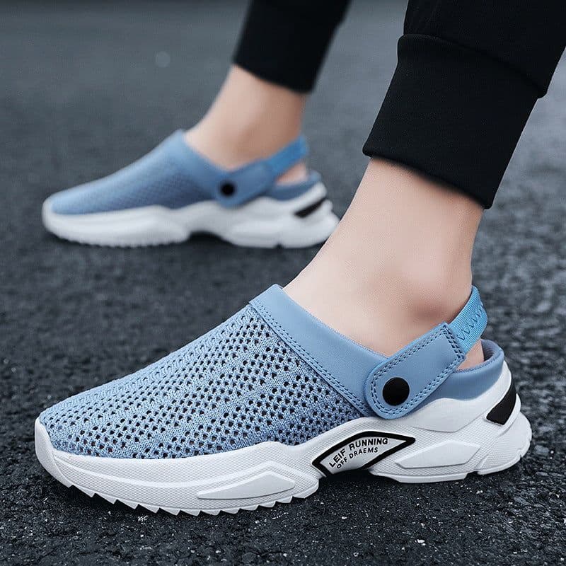 image-Men's Mesh Breathable Sandals Slip-On Closed Toe Beach Shoes