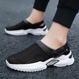 image-Men's Mesh Breathable Sandals Slip-On Closed Toe Beach Shoes