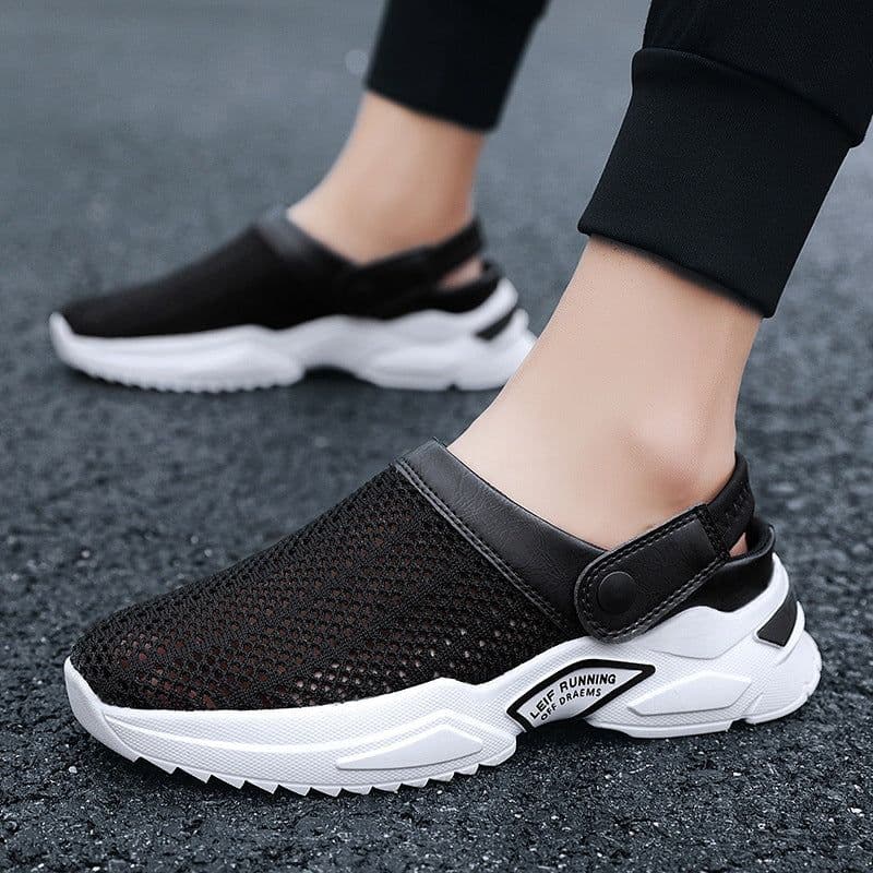 image-Men's Mesh Breathable Sandals Slip-On Closed Toe Beach Shoes