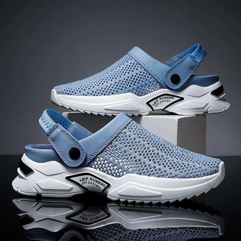 image-Men's Mesh Breathable Sandals Slip-On Closed Toe Beach Shoes