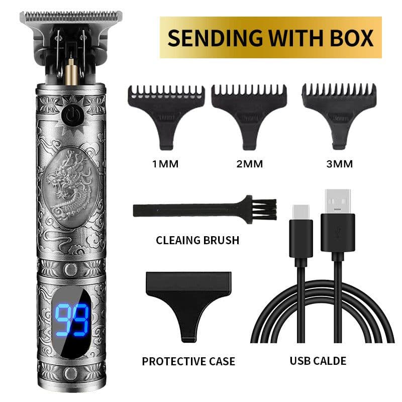 image-Professional Electric Hair Clipper LCD Display Rechargeable Men's Trimmer
