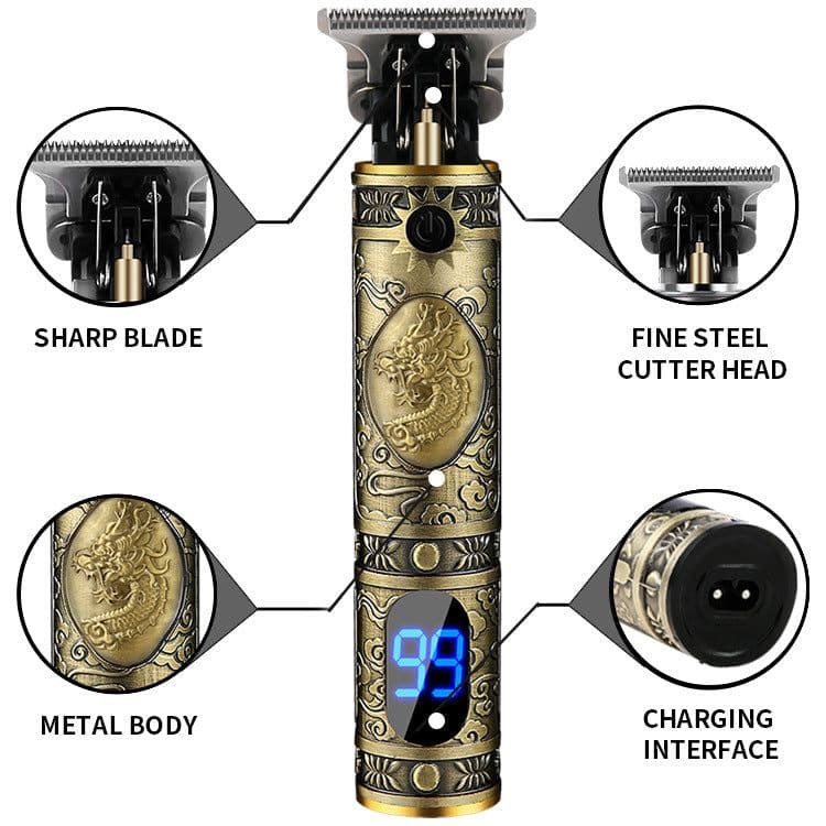 image-Professional Electric Hair Clipper LCD Display Rechargeable Men's Trimmer
