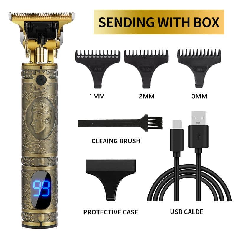image-Professional Electric Hair Clipper LCD Display Rechargeable Men's Trimmer