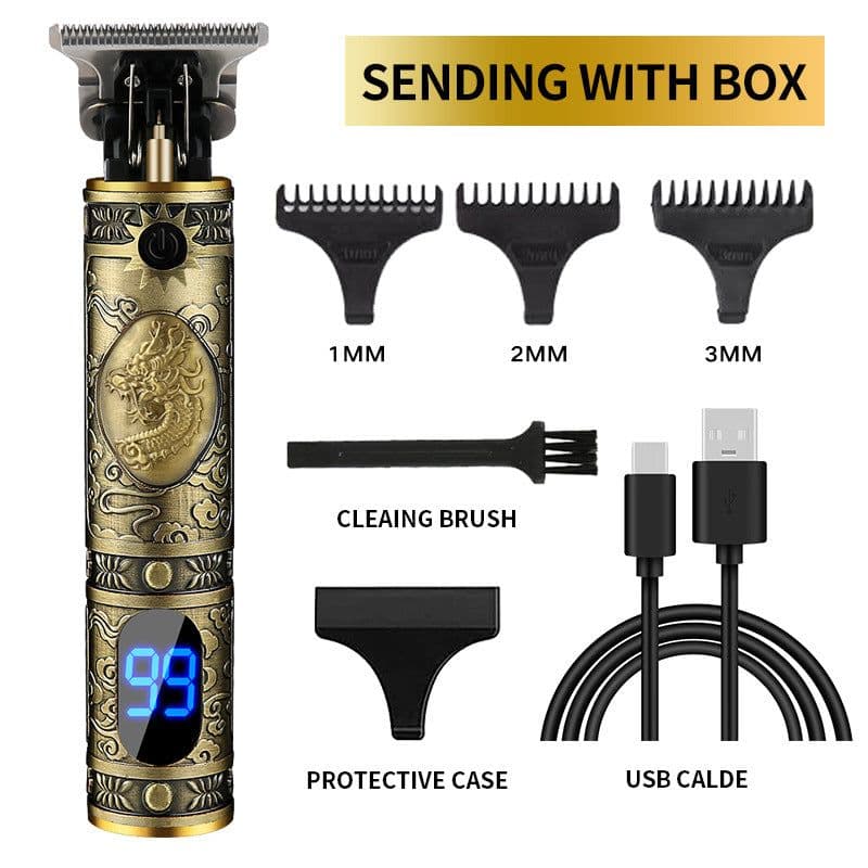 image-Professional Electric Hair Clipper LCD Display Rechargeable Men's Trimmer