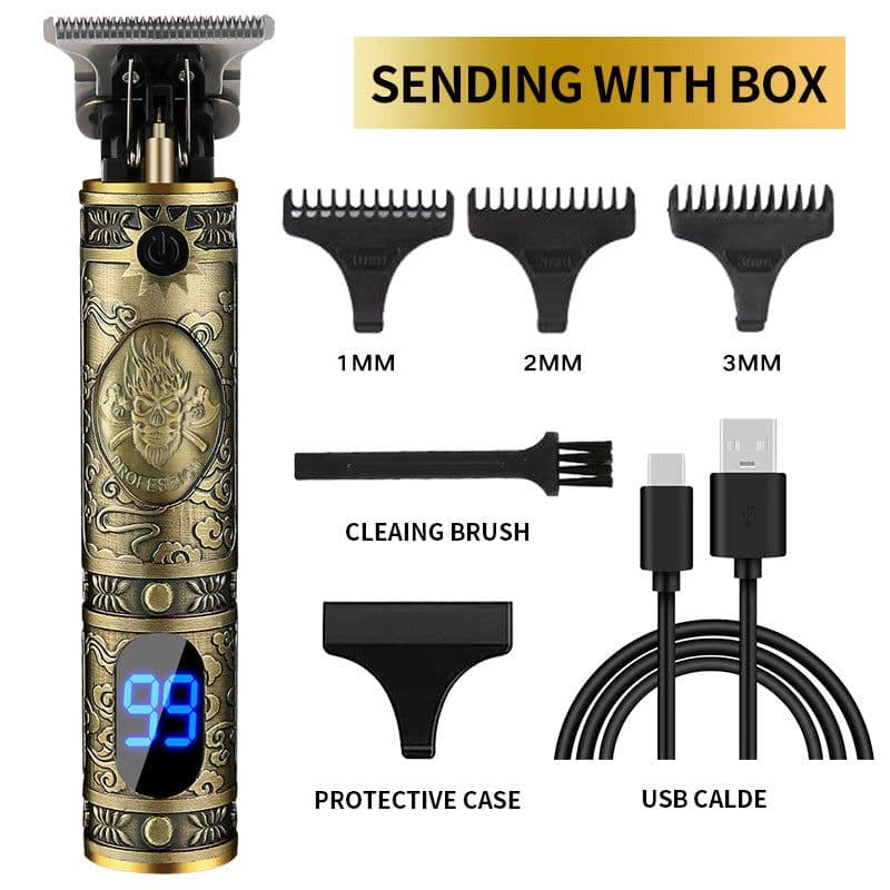 image-Professional Electric Hair Clipper LCD Display Rechargeable Men's Trimmer