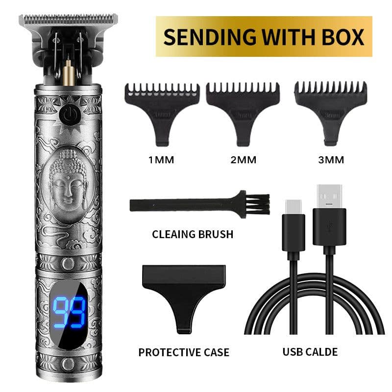 image-Professional Electric Hair Clipper LCD Display Rechargeable Men's Trimmer