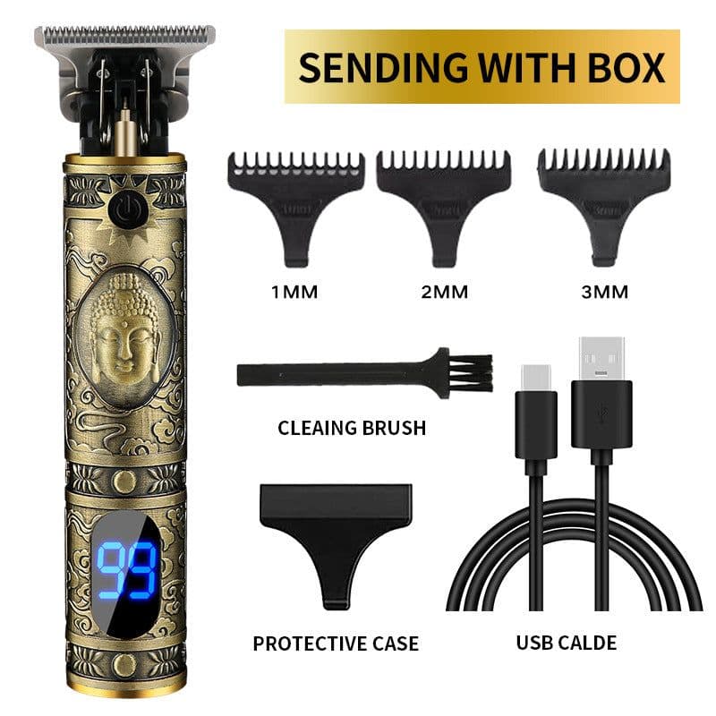 image-Professional Electric Hair Clipper LCD Display Rechargeable Men's Trimmer