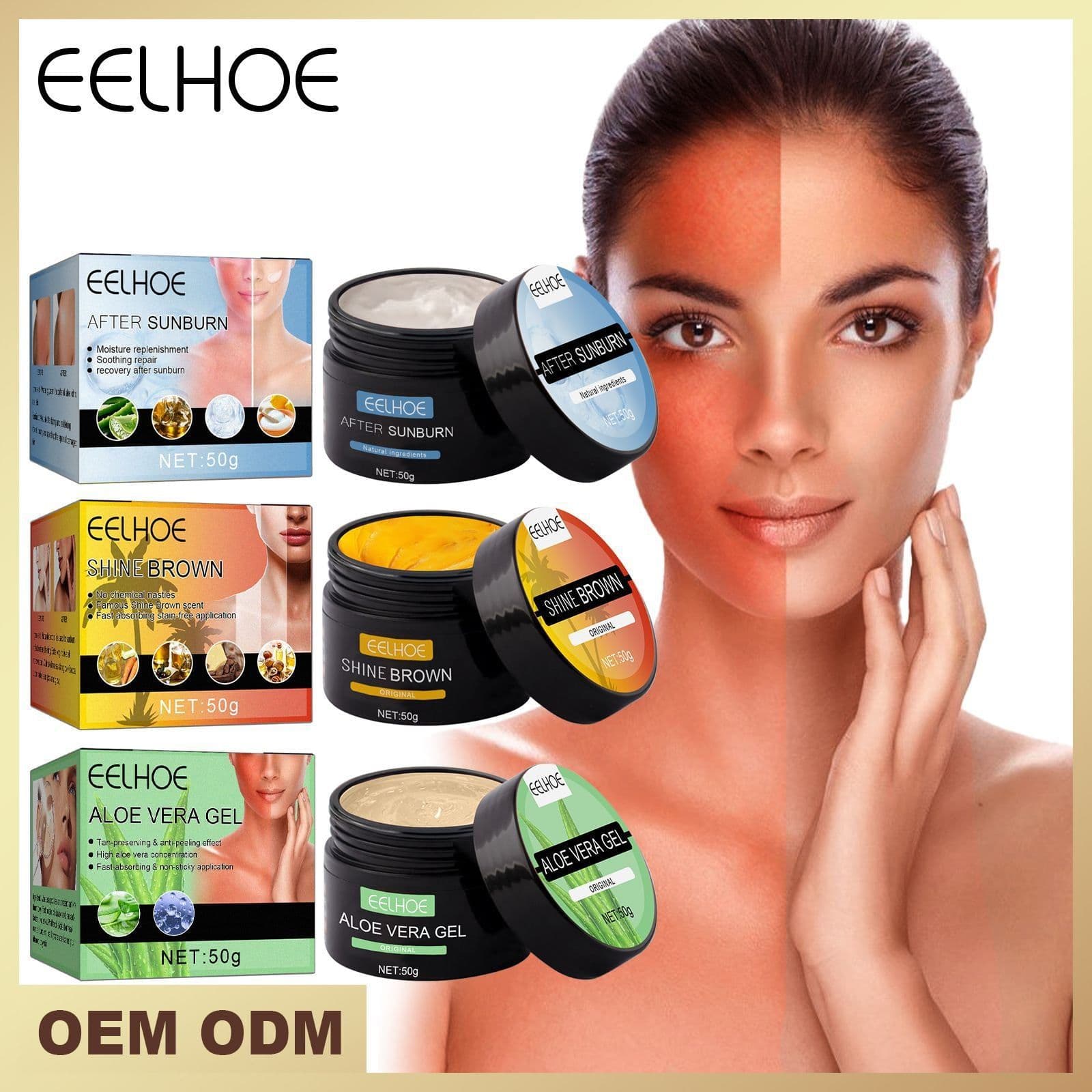 image-EELHOE Aloe Vera Tanning Gel Bronzer Sunburn Repair Cream