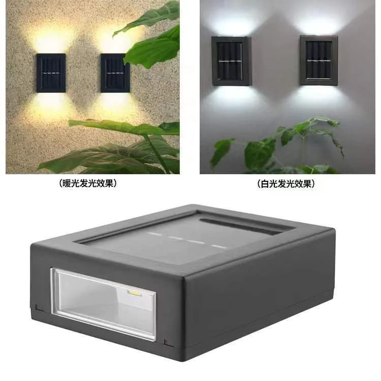 image-Solar LED Garden Wall Light Outdoor IP45 Waterproof Up Down Lighting
