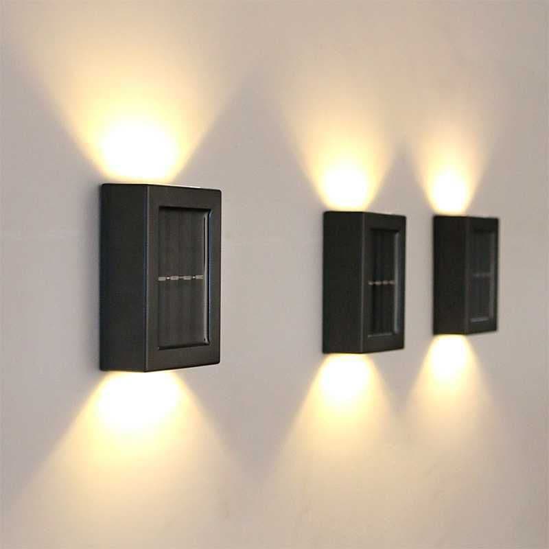 image-Solar LED Garden Wall Light Outdoor IP45 Waterproof Up Down Lighting