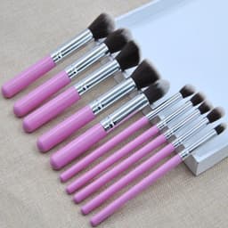 image-10-Piece Beginner Makeup Brush Set Nylon Hair Wooden Handle