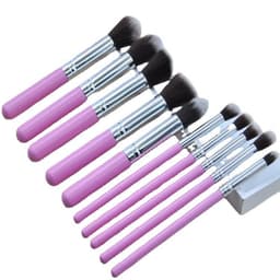image-10-Piece Beginner Makeup Brush Set Nylon Hair Wooden Handle