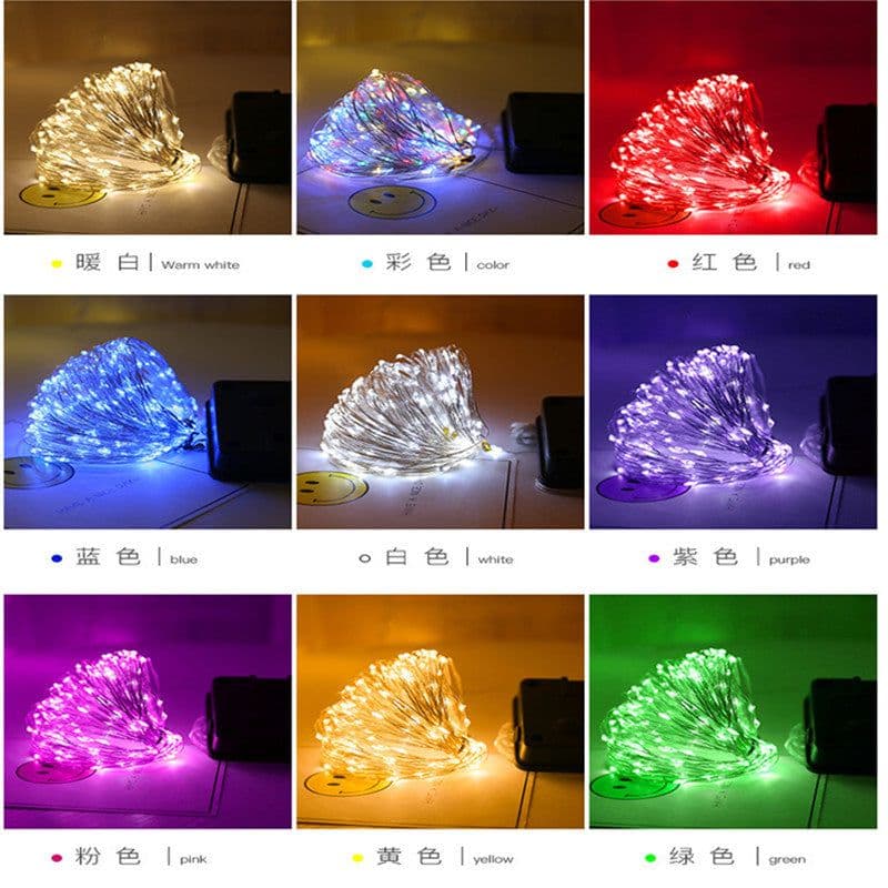 image-LED Solar Copper Wire String Lights 10-200 LEDs Garden Decoration