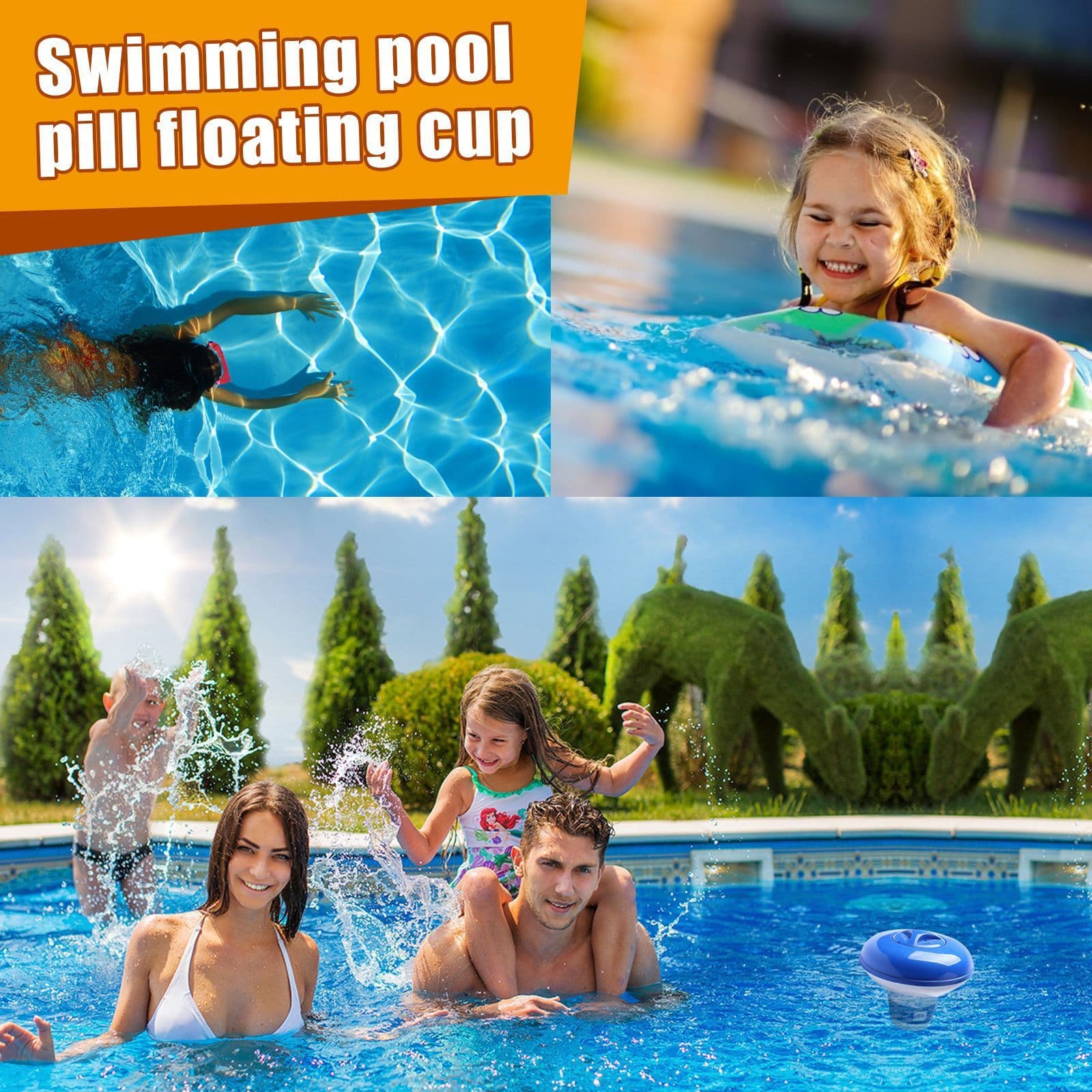 image-Pool Chlorine Tablet Dispenser 5 Inch Floating Automatic Doser